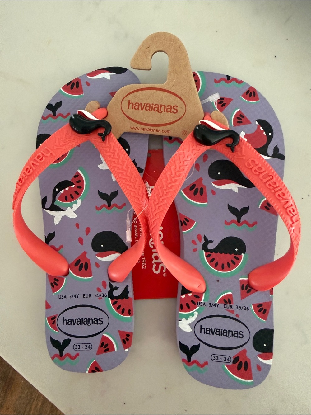 Havaianas Whale flip flops, NWT